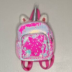 Cat & Jack Pink and Silver Sequin Unicorn Backpack